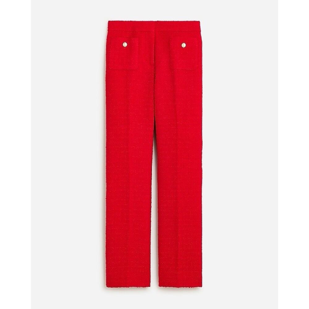Slim Kickout Pant Red Wool Blend Gold Buttons Patch Pockets Maritime Tweed 16